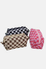 Load image into Gallery viewer, Zenana Checkered Pattern Knitted Cosmetic Pouch