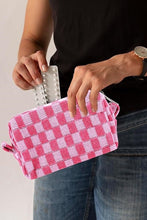 Load image into Gallery viewer, Zenana Checkered Pattern Knitted Cosmetic Pouch