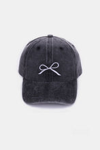 Load image into Gallery viewer, Zenana Bow Embroidered Washed Cotton Caps