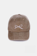 Load image into Gallery viewer, Zenana Bow Embroidered Washed Cotton Caps