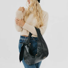 Load image into Gallery viewer, Bobbie Bow Hobo Shoulder Bag: Black