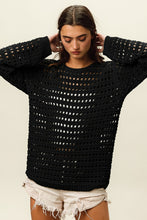 Load image into Gallery viewer, BiBi Round Neck Openwork Knit Cover Up