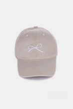 Load image into Gallery viewer, Zenana Bow Embroidered Washed Cotton Caps