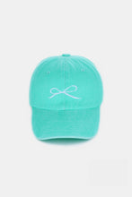 Load image into Gallery viewer, Zenana Bow Embroidered Washed Cotton Caps
