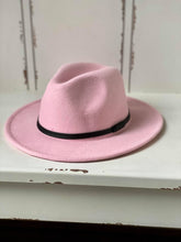 Load image into Gallery viewer, Wool Double Leather Ribbon Fedora