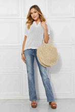 Load image into Gallery viewer, Justin Taylor Beach Date Straw Rattan Handbag in Ivory
