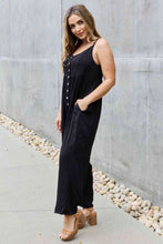 Load image into Gallery viewer, HEYSON All Day Full Size Wide Leg Button Down Jumpsuit in Black