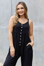 Load image into Gallery viewer, HEYSON All Day Full Size Wide Leg Button Down Jumpsuit in Black