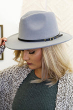 Load image into Gallery viewer, Wool Black Buckle Trim Fedora