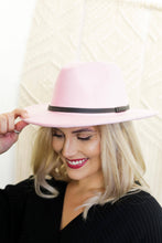 Load image into Gallery viewer, Wool Double Leather Ribbon Fedora