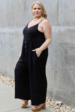Load image into Gallery viewer, HEYSON All Day Full Size Wide Leg Button Down Jumpsuit in Black