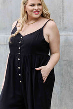 Load image into Gallery viewer, HEYSON All Day Full Size Wide Leg Button Down Jumpsuit in Black