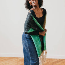 Load image into Gallery viewer, Wavy Elegance Fringe Scarf: Brown/Taupe
