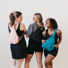 Load image into Gallery viewer, Striding Through Philly Puffer Sling Bag &amp; Backpack: Teal
