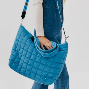 Day Dreamer Quilted Tote Bag: Blue