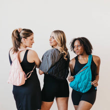 Load image into Gallery viewer, Striding Through Philly Puffer Sling Bag &amp; Backpack: Teal
