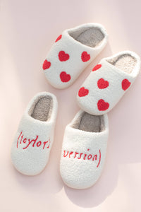 Taylor's Valentine's Heart Slippers Sandals Slides: Medium / Midnight