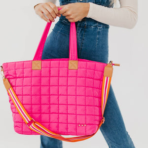 Day Dreamer Quilted Tote Bag: Blue