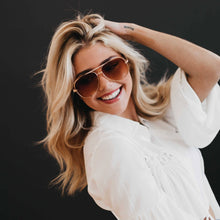 Load image into Gallery viewer, Alexa Aviator Frame Sunglasses: Brown
