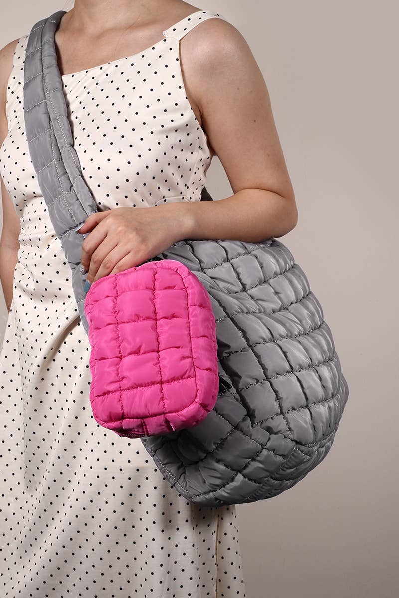 .._ SI-26799 Premium Quilted Mini Case: FUCHSIA-172304 / OS