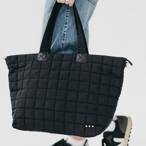 Day Dreamer Quilted Tote Bag: Blue