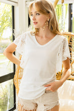 Load image into Gallery viewer, BiBi Lace Detail Ruffled V-Neck Blouse
