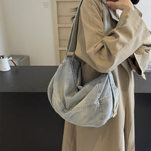 Load image into Gallery viewer, Adjustable Strap Denim Tote Bag
