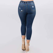 Load image into Gallery viewer, American Bazi Distressed Denim Joggers - Plus
