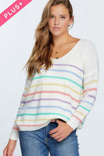 Load image into Gallery viewer, Stripe Print Oversize Cozy Sweater PREORDER - PLUS

