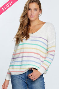 Stripe Print Oversize Cozy Sweater PREORDER - PLUS