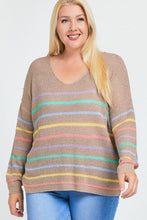 Load image into Gallery viewer, Stripe Print Oversize Cozy Sweater PREORDER - PLUS
