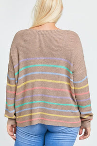 Stripe Print Oversize Cozy Sweater PREORDER - PLUS