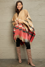 Load image into Gallery viewer, e.Luna Plaid Shawl Poncho Cardigan
