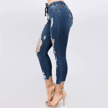 Load image into Gallery viewer, American Bazi Distressed Denim Joggers - Plus
