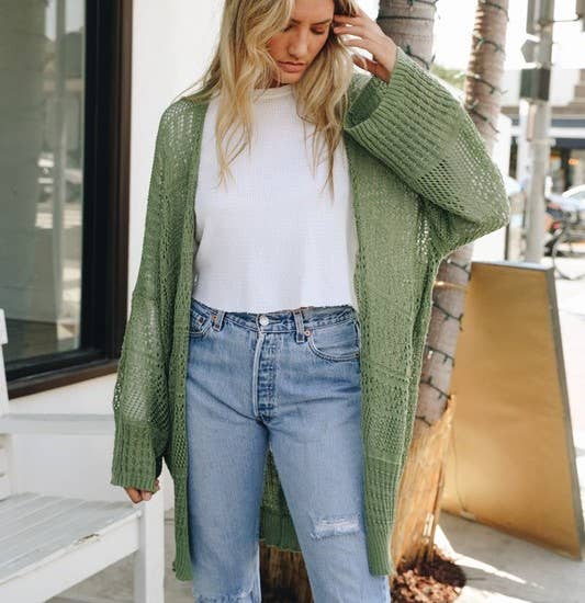 Knit Netted Cardigan