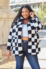 Load image into Gallery viewer, Double Take Full Size Checkered Button Front Coat with Pockets
