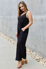 Load image into Gallery viewer, HEYSON All Day Full Size Wide Leg Button Down Jumpsuit in Black
