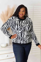 Load image into Gallery viewer, Heimish Full Size Zebra Print Sweater

