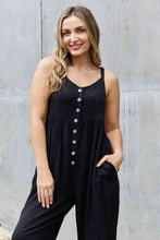 Load image into Gallery viewer, HEYSON All Day Full Size Wide Leg Button Down Jumpsuit in Black
