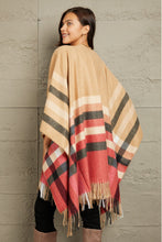 Load image into Gallery viewer, e.Luna Plaid Shawl Poncho Cardigan
