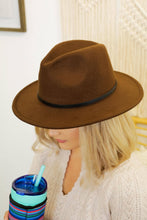 Load image into Gallery viewer, Wool Black Buckle Trim Fedora
