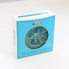 Load image into Gallery viewer, Turquoise &amp; Lace Loofah Soap
