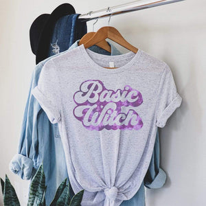 Basic Witch Purple Tie-Dye Graphic T-Shirt
