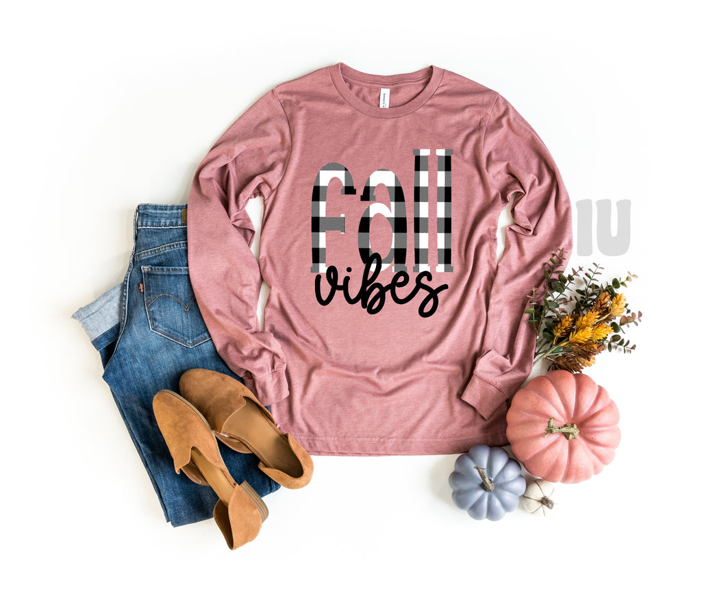Buffalo Fall Vibes - Heather Mauve Long Sleeves