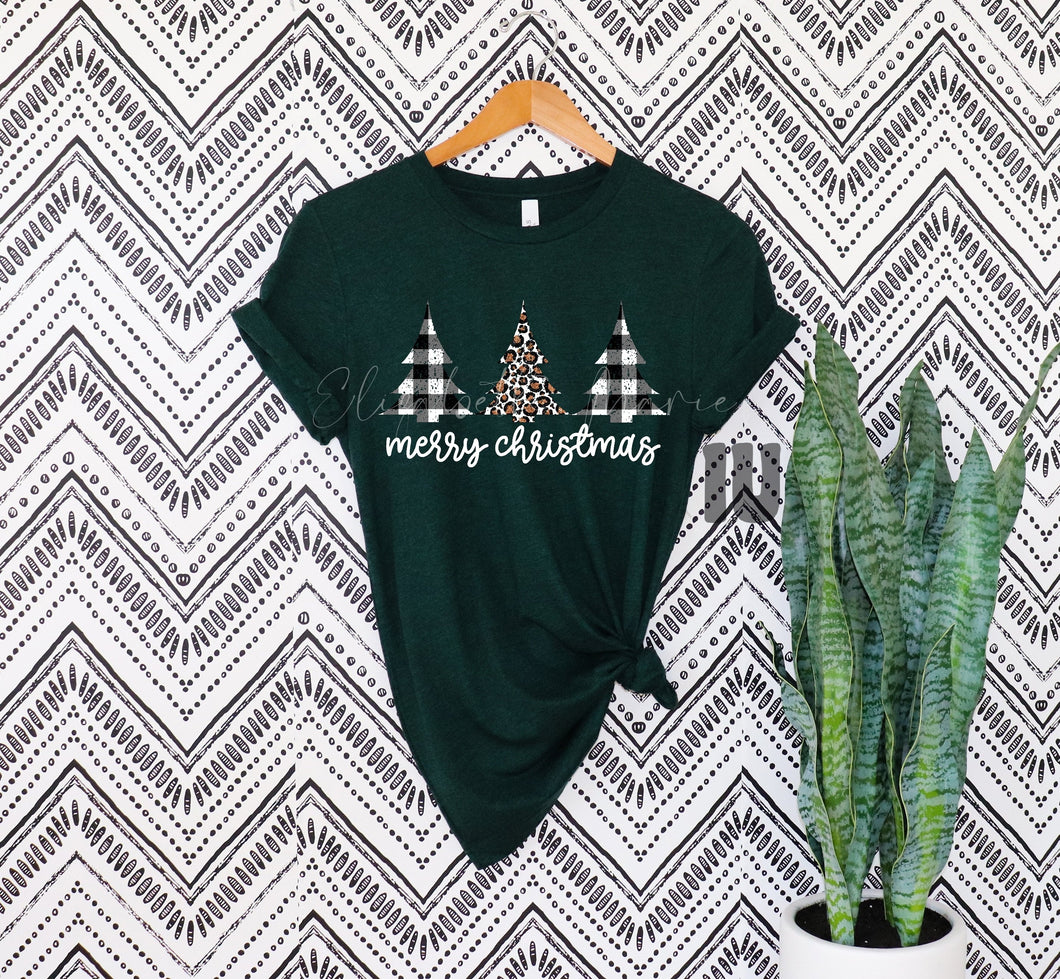 Buffalo Leopard Trees - Heather Emerald Short Sleeves